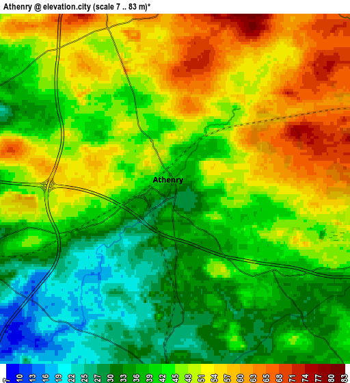 Zoom OUT 2x Athenry, Ireland elevation map