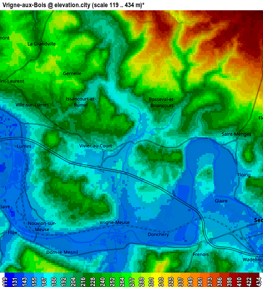 Zoom OUT 2x Vrigne-aux-Bois, France elevation map