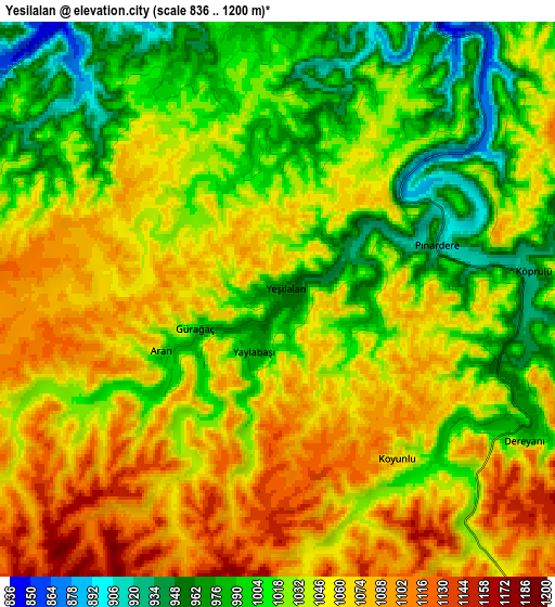 Zoom OUT 2x Yeşilalan, Turkey elevation map