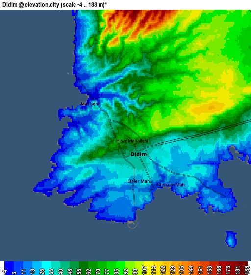 Zoom OUT 2x Didim, Turkey elevation map