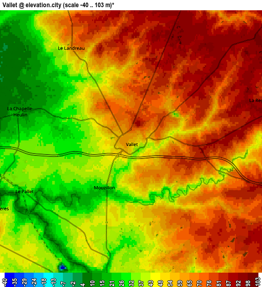 Zoom OUT 2x Vallet, France elevation map