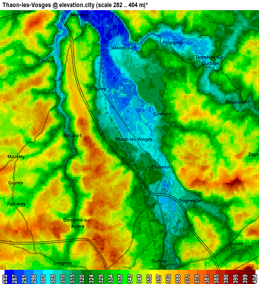 Zoom OUT 2x Thaon-les-Vosges, France elevation map