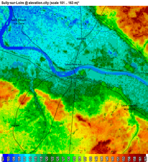 Zoom OUT 2x Sully-sur-Loire, France elevation map