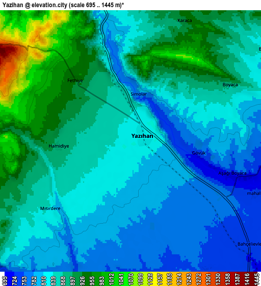 Zoom OUT 2x Yazıhan, Turkey elevation map