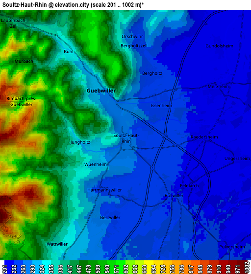 Zoom OUT 2x Soultz-Haut-Rhin, France elevation map