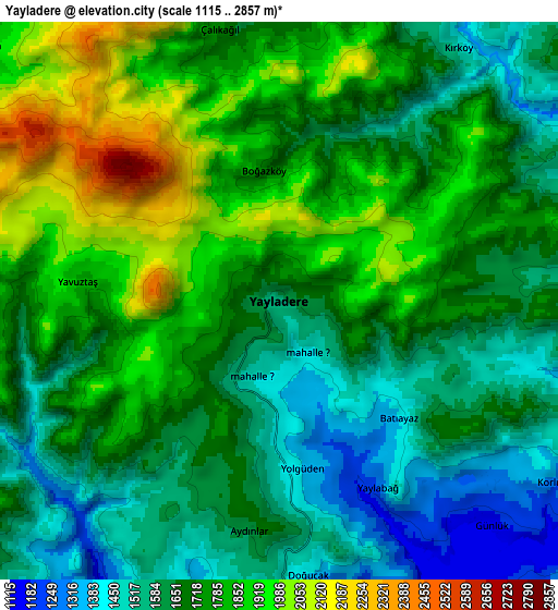 Zoom OUT 2x Yayladere, Turkey elevation map