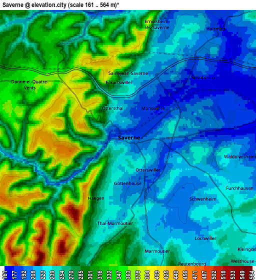 Zoom OUT 2x Saverne, France elevation map