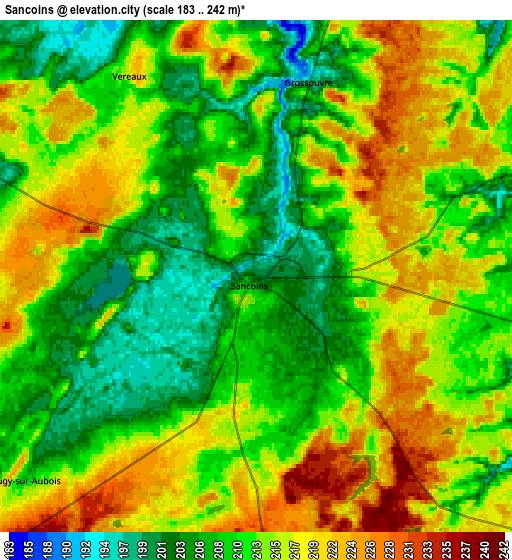 Zoom OUT 2x Sancoins, France elevation map