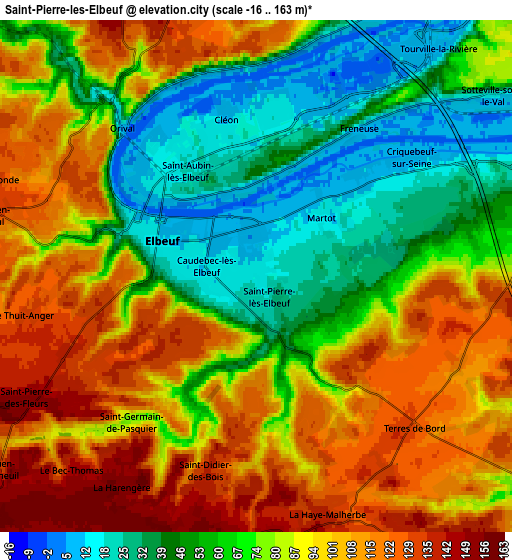 Zoom OUT 2x Saint-Pierre-lès-Elbeuf, France elevation map