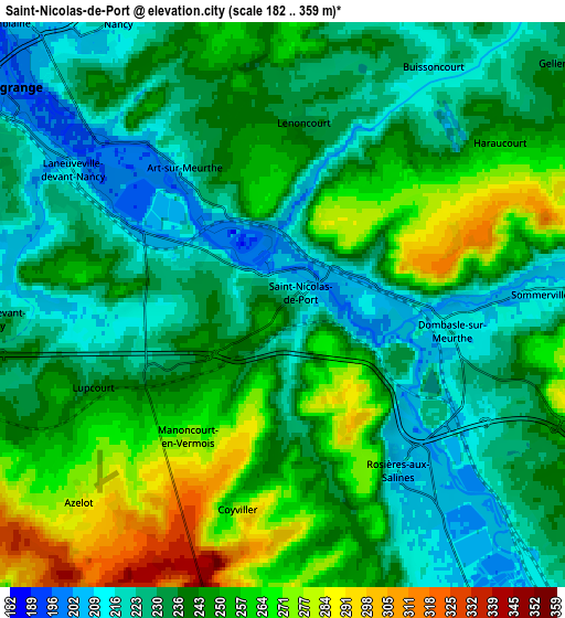 Zoom OUT 2x Saint-Nicolas-de-Port, France elevation map