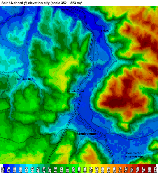 Zoom OUT 2x Saint-Nabord, France elevation map