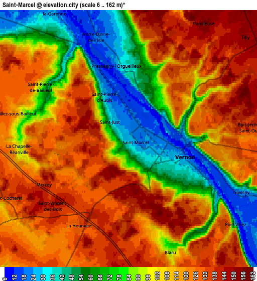 Zoom OUT 2x Saint-Marcel, France elevation map