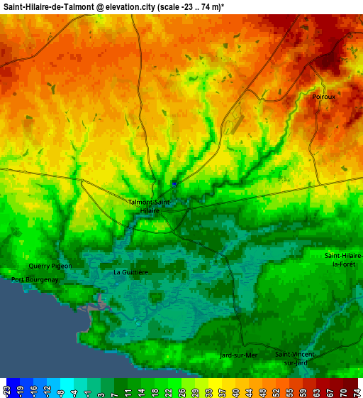 Zoom OUT 2x Saint-Hilaire-de-Talmont, France elevation map