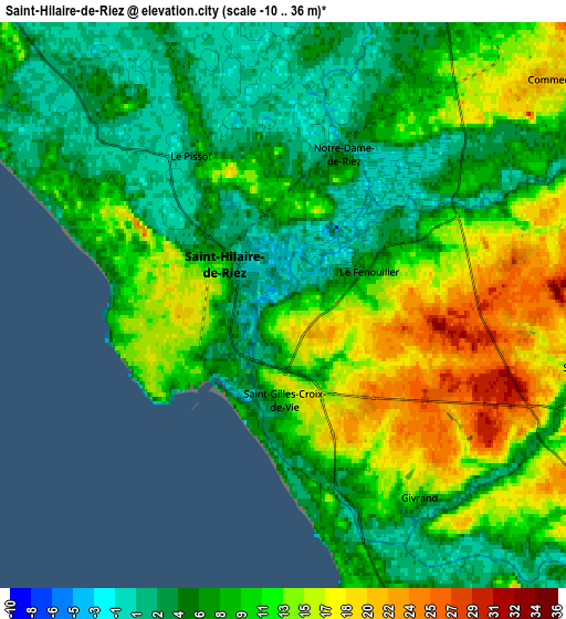 Zoom OUT 2x Saint-Hilaire-de-Riez, France elevation map
