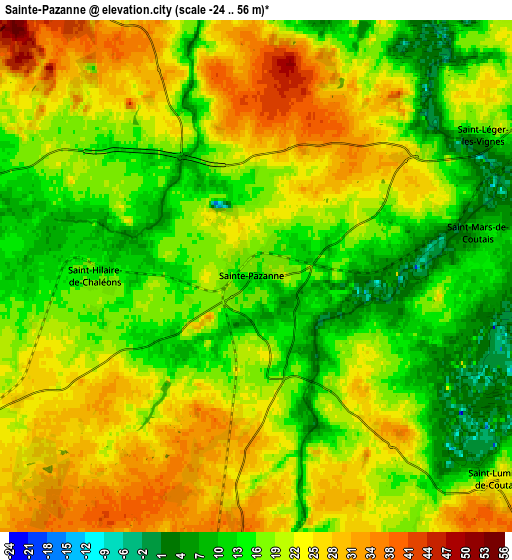 Zoom OUT 2x Sainte-Pazanne, France elevation map