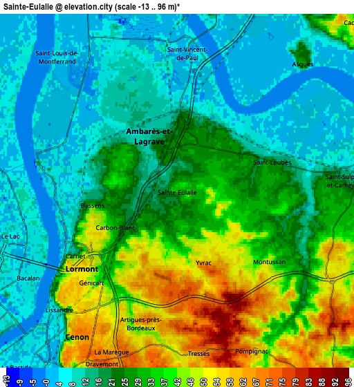 Zoom OUT 2x Sainte-Eulalie, France elevation map