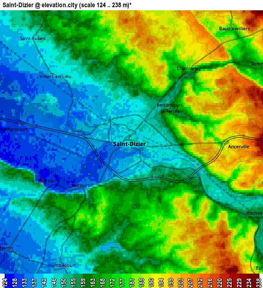 Zoom OUT 2x Saint-Dizier, France elevation map