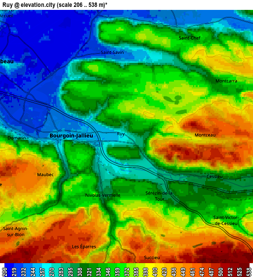 Zoom OUT 2x Ruy, France elevation map