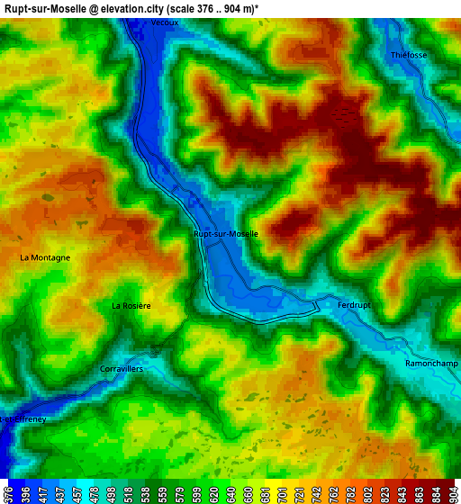 Zoom OUT 2x Rupt-sur-Moselle, France elevation map