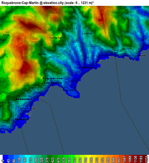 Zoom OUT 2x Roquebrune-Cap-Martin, France elevation map