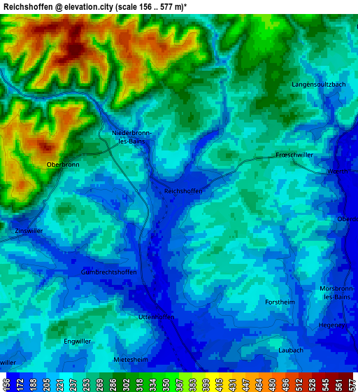 Zoom OUT 2x Reichshoffen, France elevation map