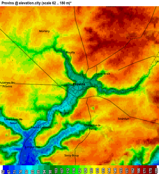 Zoom OUT 2x Provins, France elevation map