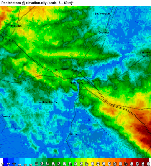 Zoom OUT 2x Pontchâteau, France elevation map