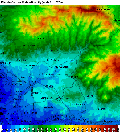 Zoom OUT 2x Plan-de-Cuques, France elevation map