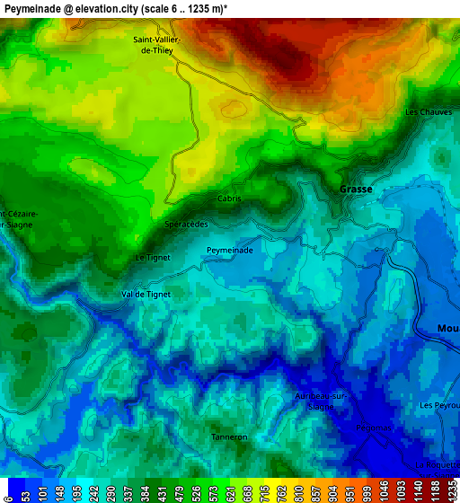 Zoom OUT 2x Peymeinade, France elevation map