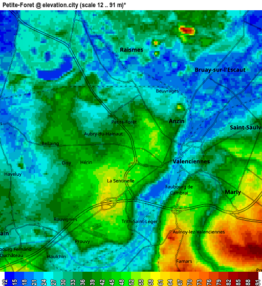 Zoom OUT 2x Petite-Forêt, France elevation map