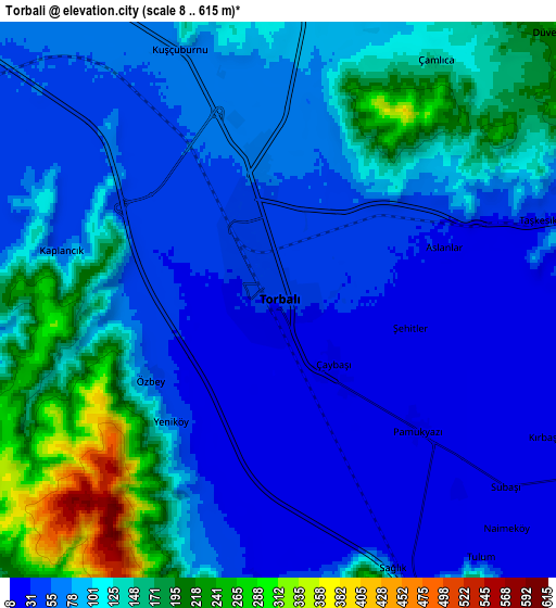 Zoom OUT 2x Torbalı, Turkey elevation map