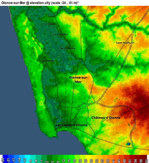 Zoom OUT 2x Olonne-sur-Mer, France elevation map