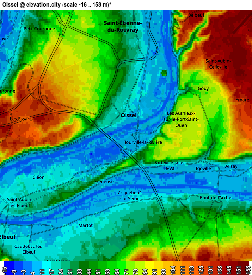 Zoom OUT 2x Oissel, France elevation map