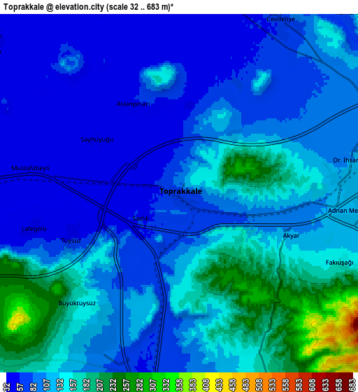 Zoom OUT 2x Toprakkale, Turkey elevation map