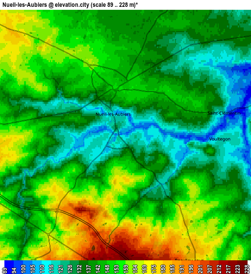 Zoom OUT 2x Nueil-les-Aubiers, France elevation map