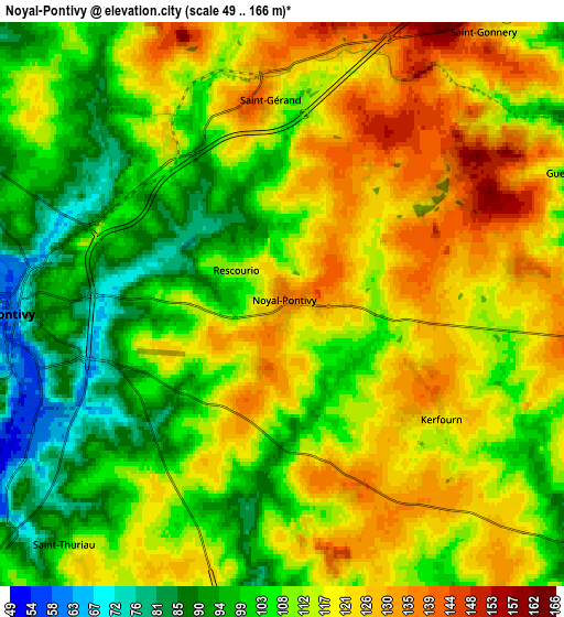 Zoom OUT 2x Noyal-Pontivy, France elevation map