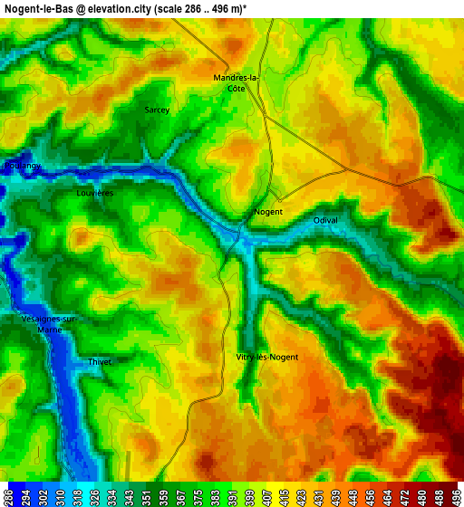 Zoom OUT 2x Nogent-le-Bas, France elevation map