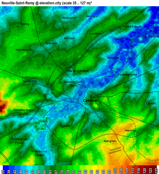 Zoom OUT 2x Neuville-Saint-Rémy, France elevation map