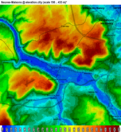 Zoom OUT 2x Neuves-Maisons, France elevation map