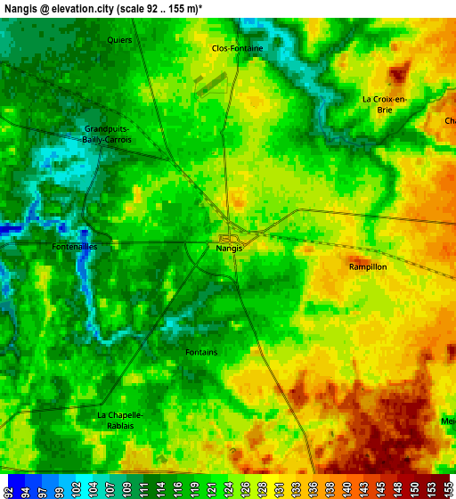 Zoom OUT 2x Nangis, France elevation map