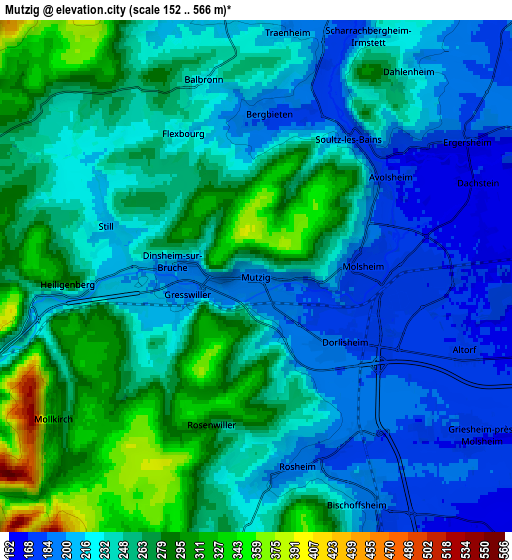 Zoom OUT 2x Mutzig, France elevation map