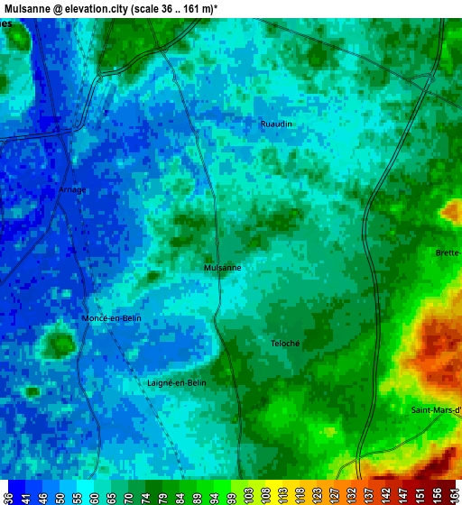 Zoom OUT 2x Mulsanne, France elevation map