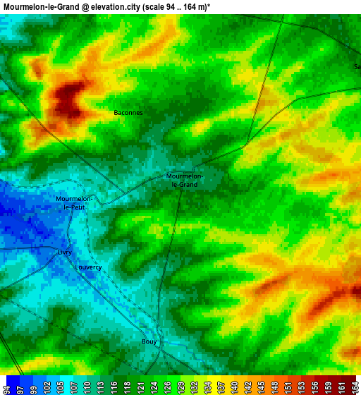 Zoom OUT 2x Mourmelon-le-Grand, France elevation map