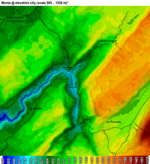 Zoom OUT 2x Morez, France elevation map