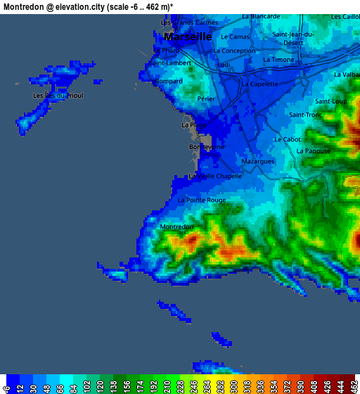 Zoom OUT 2x Montredon, France elevation map