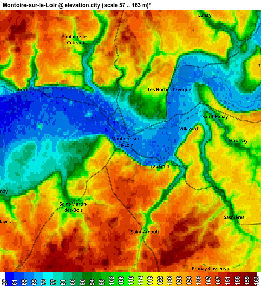 Zoom OUT 2x Montoire-sur-le-Loir, France elevation map