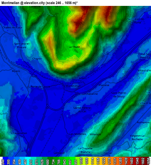 Zoom OUT 2x Montmélian, France elevation map