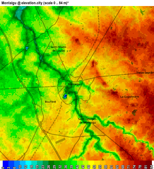 Zoom OUT 2x Montaigu, France elevation map