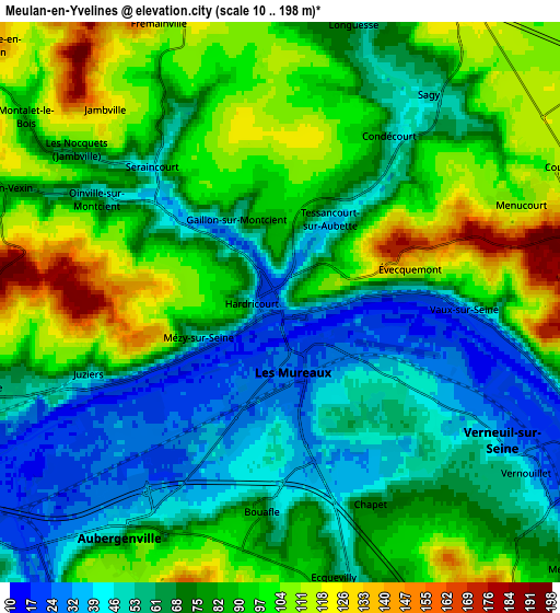 Zoom OUT 2x Meulan-en-Yvelines, France elevation map