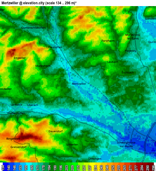 Zoom OUT 2x Mertzwiller, France elevation map